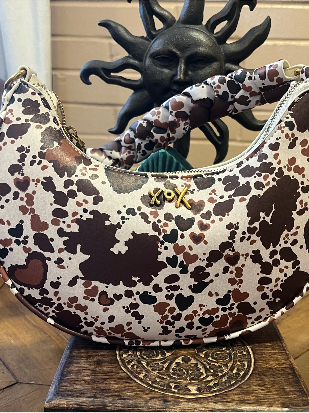 Betsey Johnson Isla Cow Print Shoulder Bag